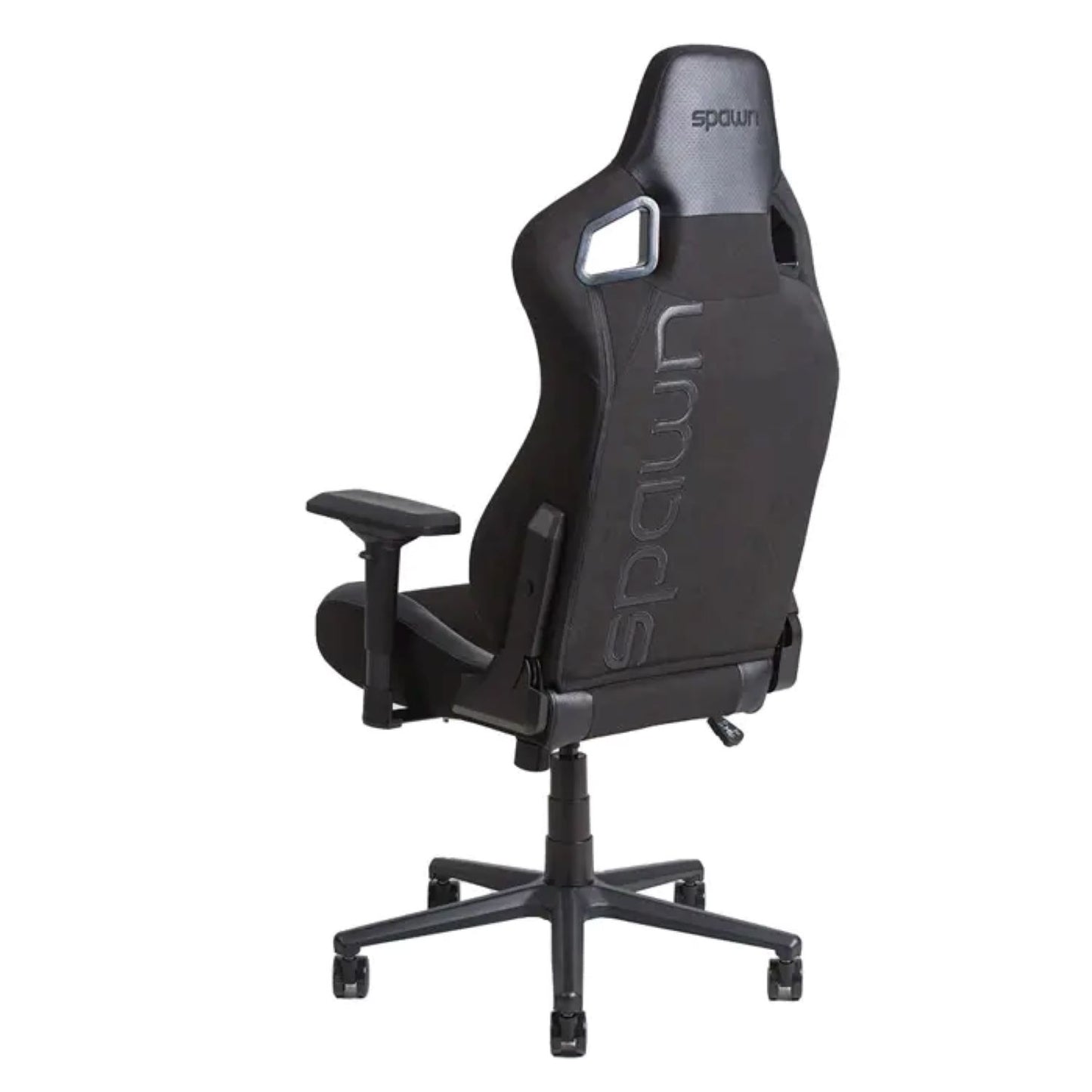 Der Spawn Gaming Stuhl "schwarz" von Spawn verfügt über eine verstellbare Rückenlehne, verstellbare Armlehnen, ein hohes Rückenteil mit vertikalem "Spawn"-Schriftzug sowie robustem Metallgestell und fünf Rollen für besten Komfort.