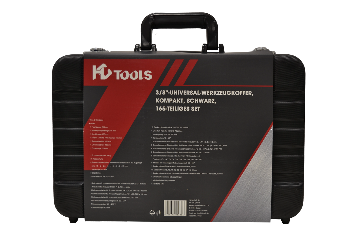 HC Tools Werkzeugkoffer Kompakt 165-tlg.